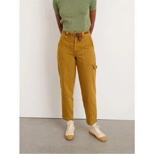 Alex Mill Women’s Phoebe Cotton Painter's Pants in Golden Khaki L Cotton Pant